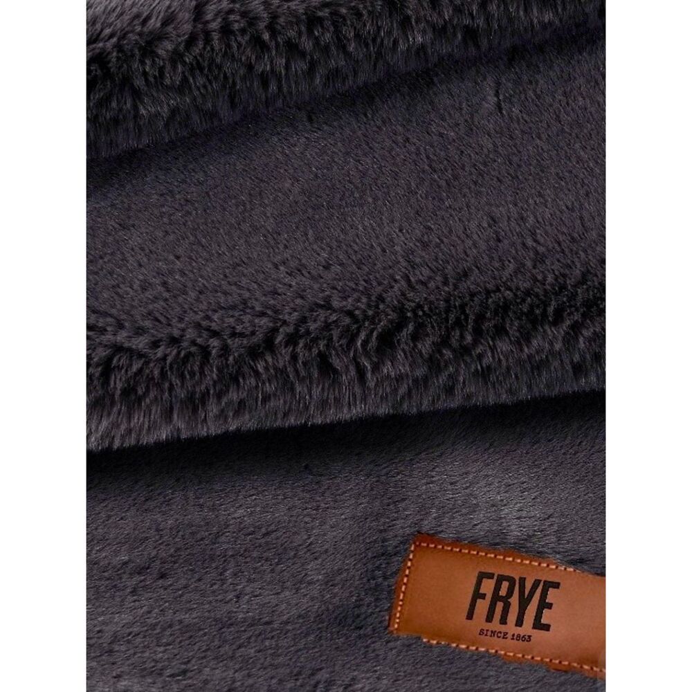 NEW FRYE FAUX FUR THROW Plush Blanket 60”x 70” Grey Cozy Comfy Machine Washable - Picture 4 of 7